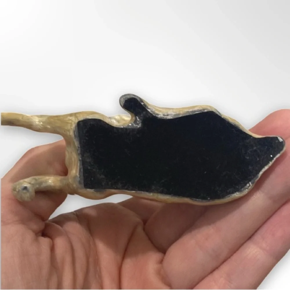 MCM Textured Enamel Ceramic Antelope Kudu Card Clip Pic Holder Boho Decor